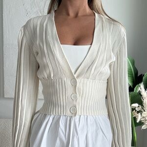 Wilfred Cream Ribbed Women's Sweater